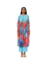 Blue Powder Chanderi Printed Kurta Bottom Set for Women