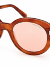 Tom Ford Sunglasses FT 1009 Lily- 02 53Y Shiny Blonde Havana, t Logo/Photoch, Shiny Blonde Havana, "T" Logo / Photochromic Pink, 55/19/140