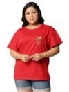 Official Tom & Jerry Merchandise Women's 100% Cotton Graphic Print Boyfriend Fit Round Neck Plus Size T-Shirt