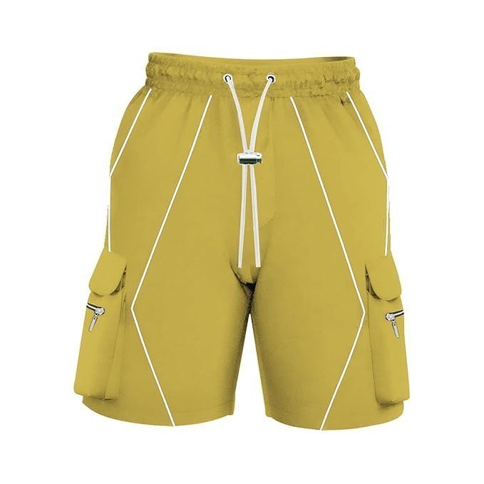 Men's Shorts Fashion Men's Pure Color Casual Straight Tooling Wind Cropped Trousers - Image 3