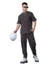 Bewakoof Heavy Duty 1.0 Men's Self Design Oversized Fit Half Sleeve Round Neck Terry Acid Wash Co-Ordinates T-Shirt