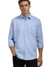 Louis Philippe Men's Easy to Care Cotton Slim fit Solid Casual Shirt with Natural Stretch