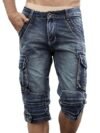 Idopy Men`s Cargo Denim Biker Jeans Shorts With Zippers