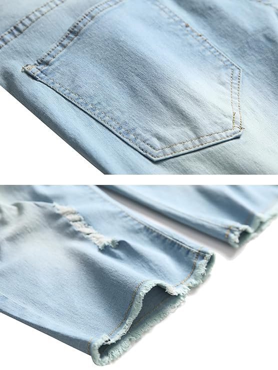 Litteking Men's Ripped Jean Shorts Casual Distressed Denim Shorts Summer Short Pants with Pockets - Image 2