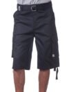 Pro Club Men's Cotton Twill Cargo Shorts with Belt - Regular and Big & Tall Sizes