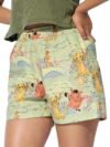 Hakuna Matata Women and Girls Pull On Green All Over Printed Regular Fit Cotton Boxer Shorts