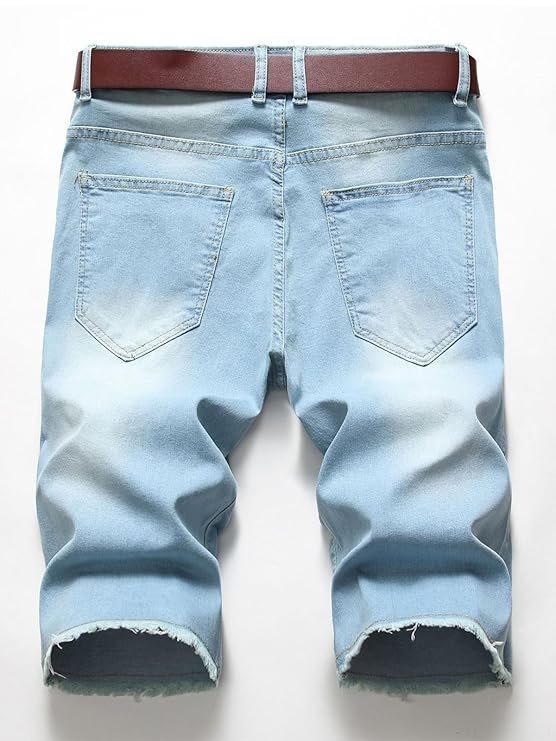 Litteking Men's Ripped Jean Shorts Casual Distressed Denim Shorts Summer Short Pants with Pockets - Image 4