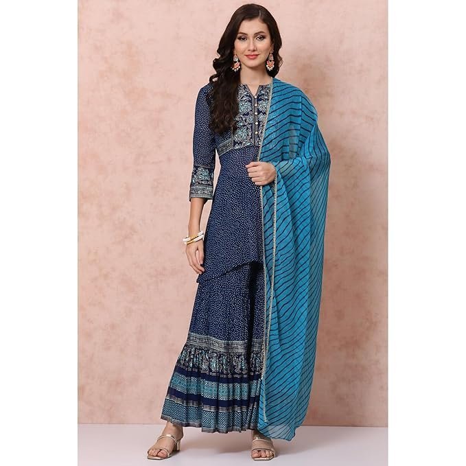Rangriti Women Polyester Printed Suit Set - Image 7