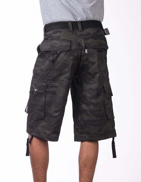 Club Men's Cotton Twill Cargo Shorts With Belt Camo - Image 3