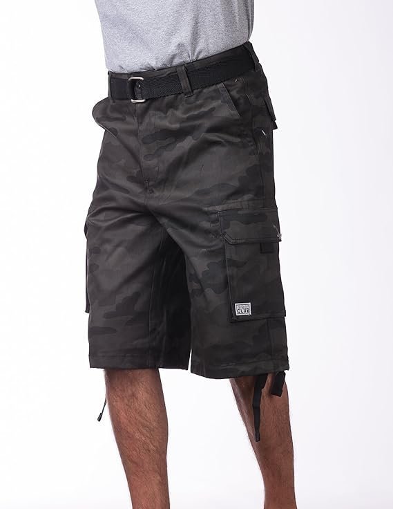 Club Men's Cotton Twill Cargo Shorts With Belt Camo - Image 4