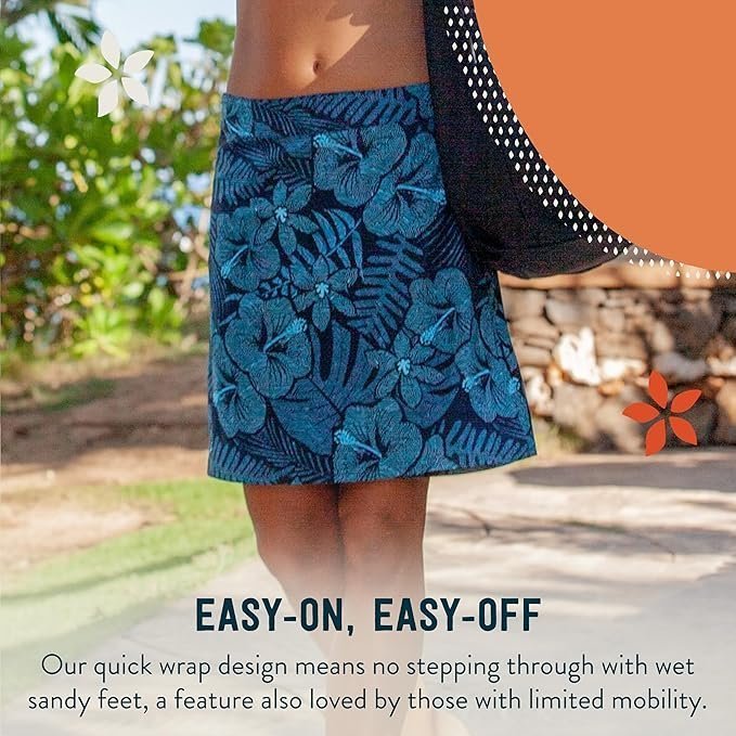 Hawaii Length 2 - Wrap Skirt for Women - Quick Dry Swim Cover-Up for Beach, Travel with Pocket, Maui Moonlight - Image 6