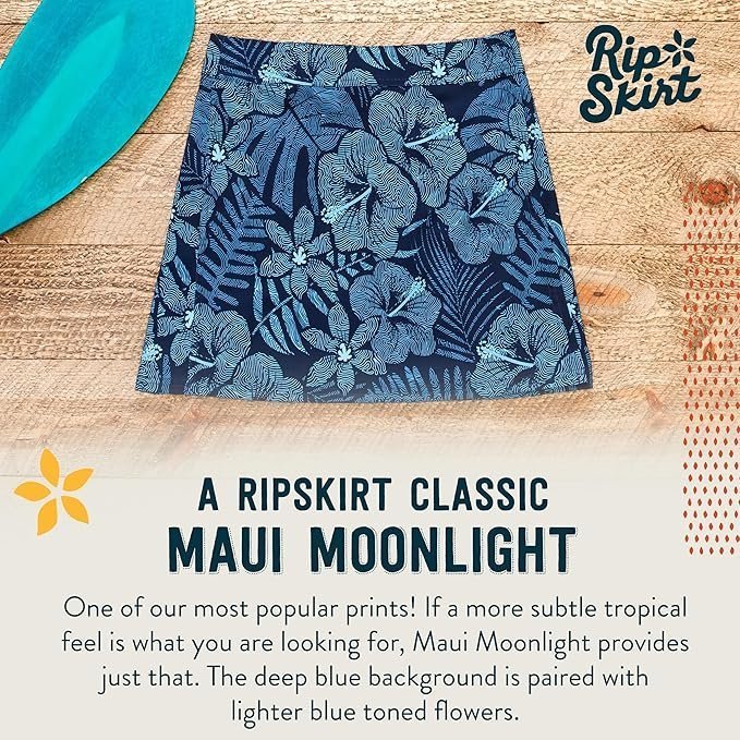 Hawaii Length 2 - Wrap Skirt for Women - Quick Dry Swim Cover-Up for Beach, Travel with Pocket, Maui Moonlight - Image 5